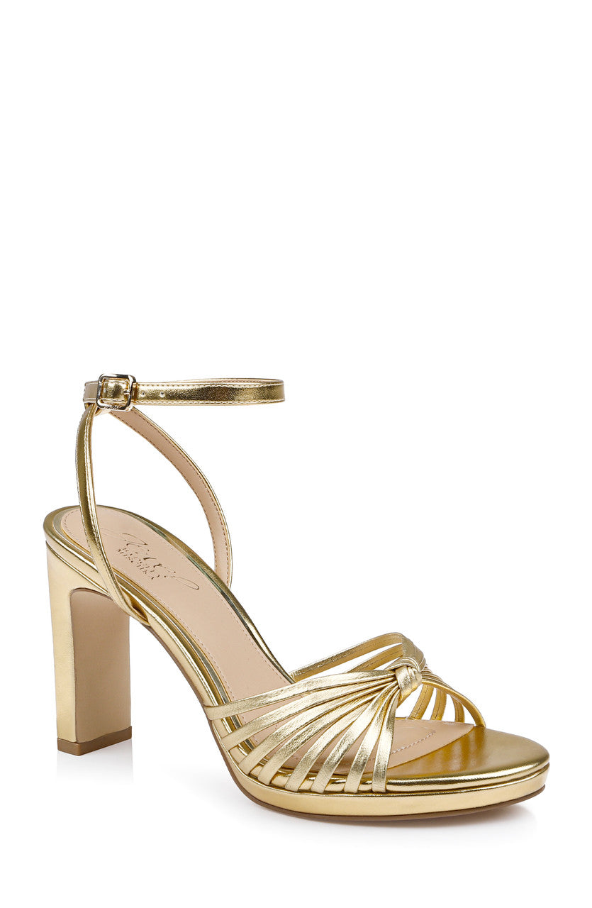 Gold Metallic | Skylar Peep Toe Platform Sandals Front Side
