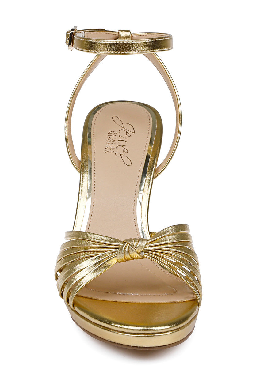 Gold Metallic | Skylar Peep Toe Platform Sandals Front