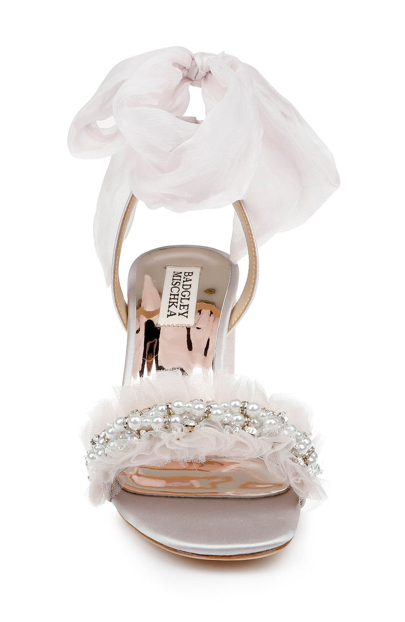 Soft Lavender | Tana Block Heel Sandal With Chiffon