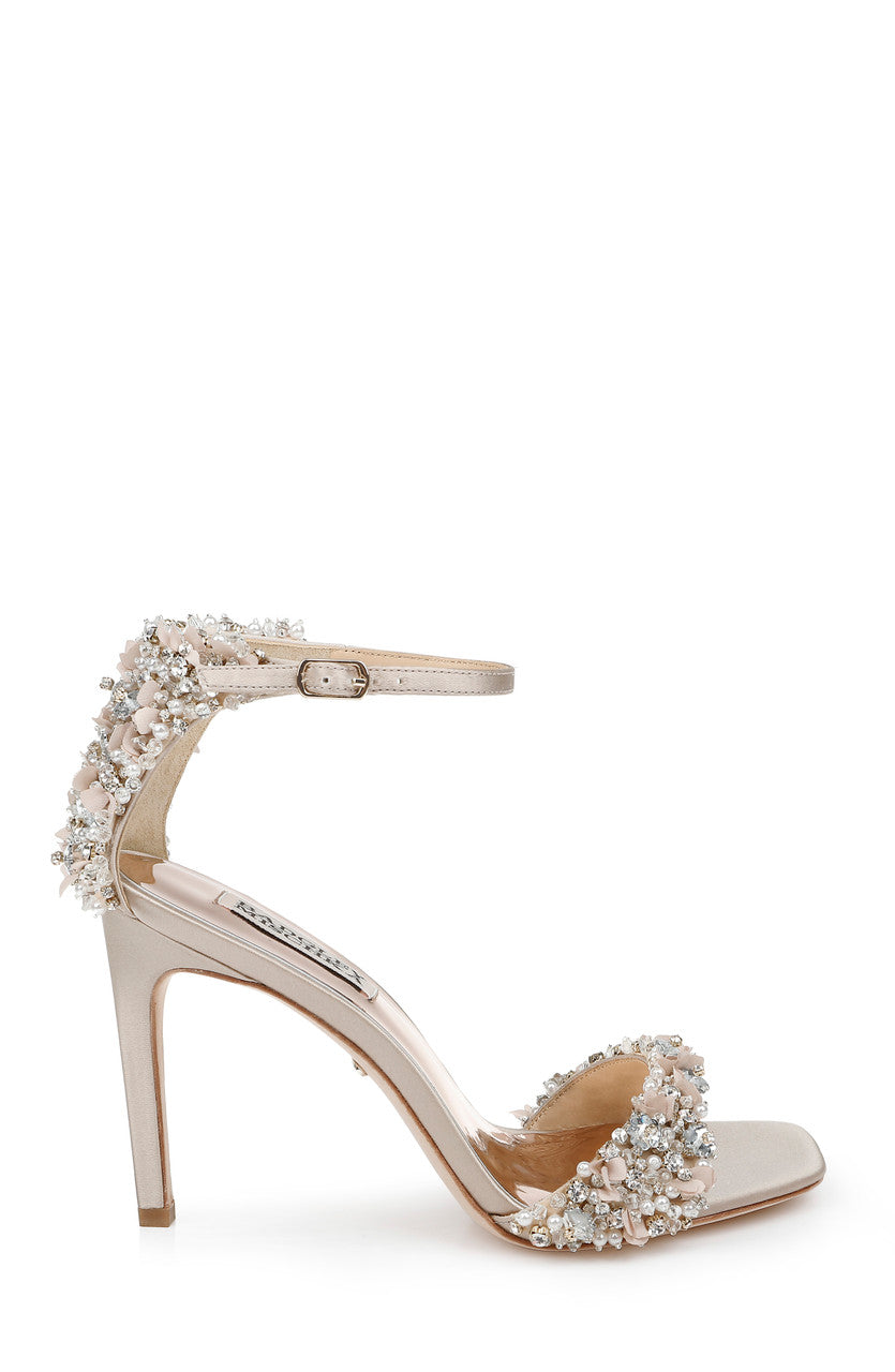 Pearl Nude | Teja Embellished Drama Sandal