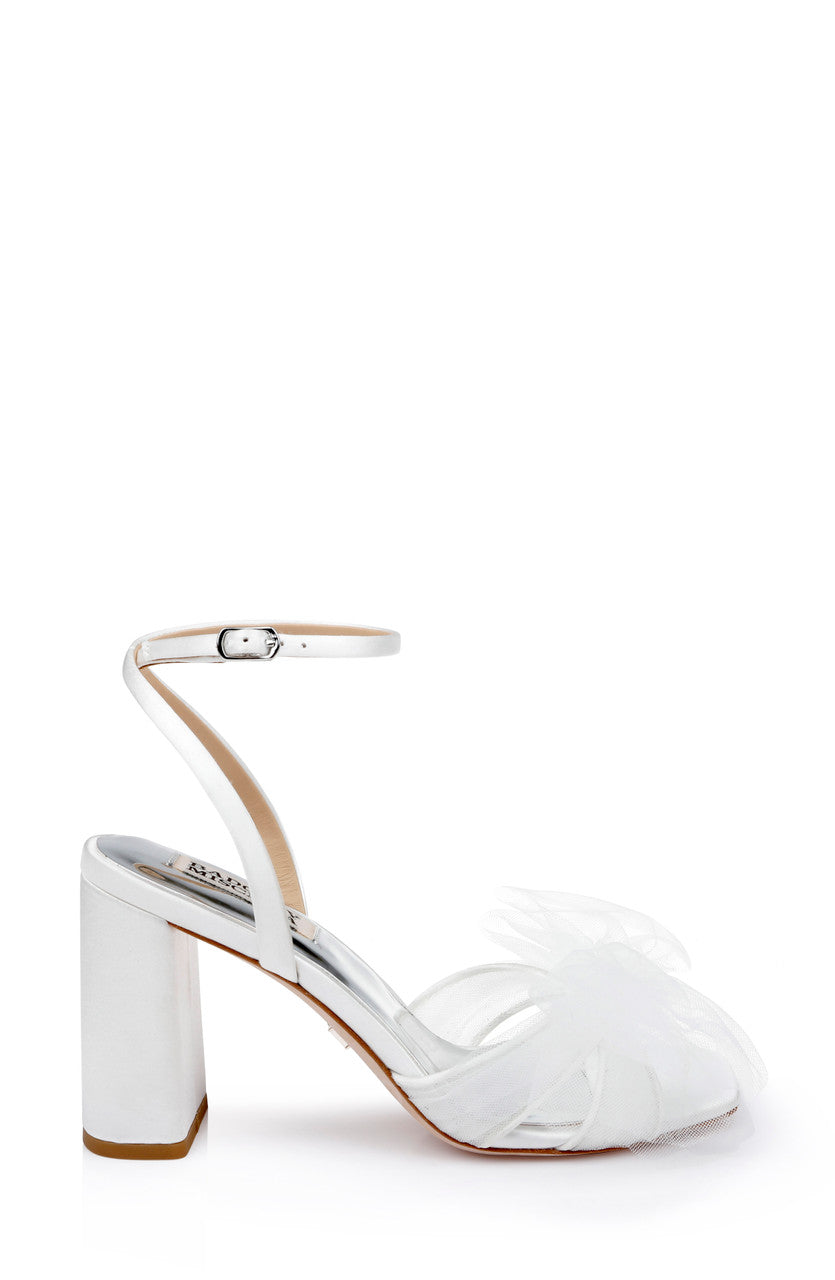 Soft White | Tess Block Heel With Poof