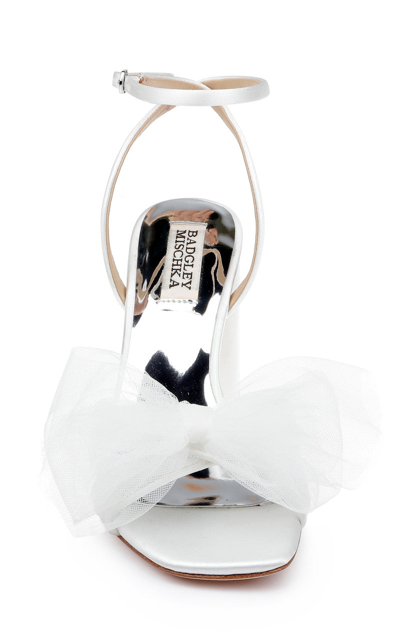 Soft White | Tess Block Heel With Poof