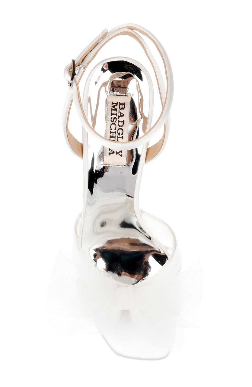 Soft White | Tess Block Heel With Poof