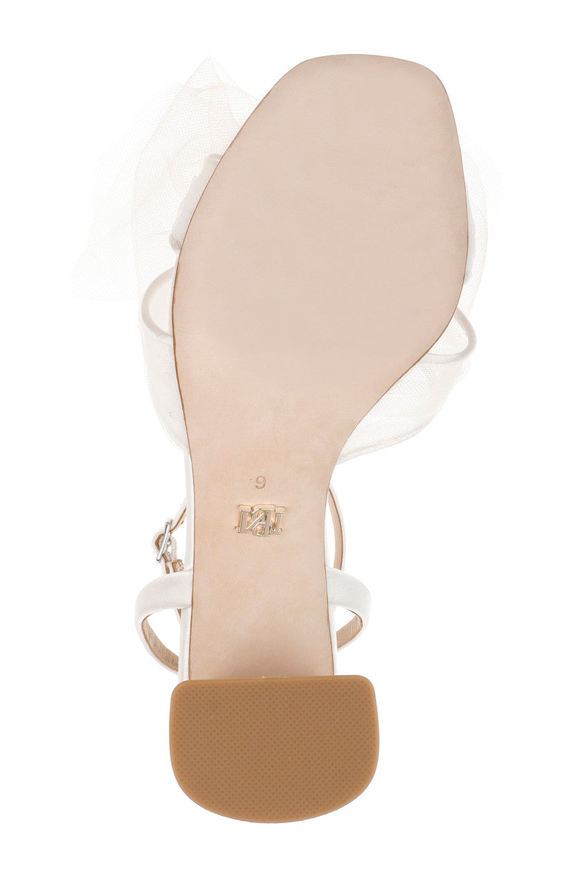 Soft White | Tess Block Heel With Poof