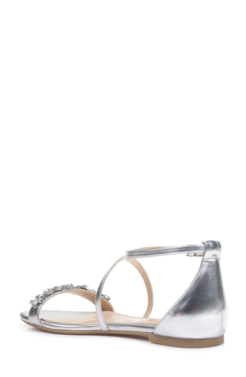 Silver | Tessy Satin Evening Sandal