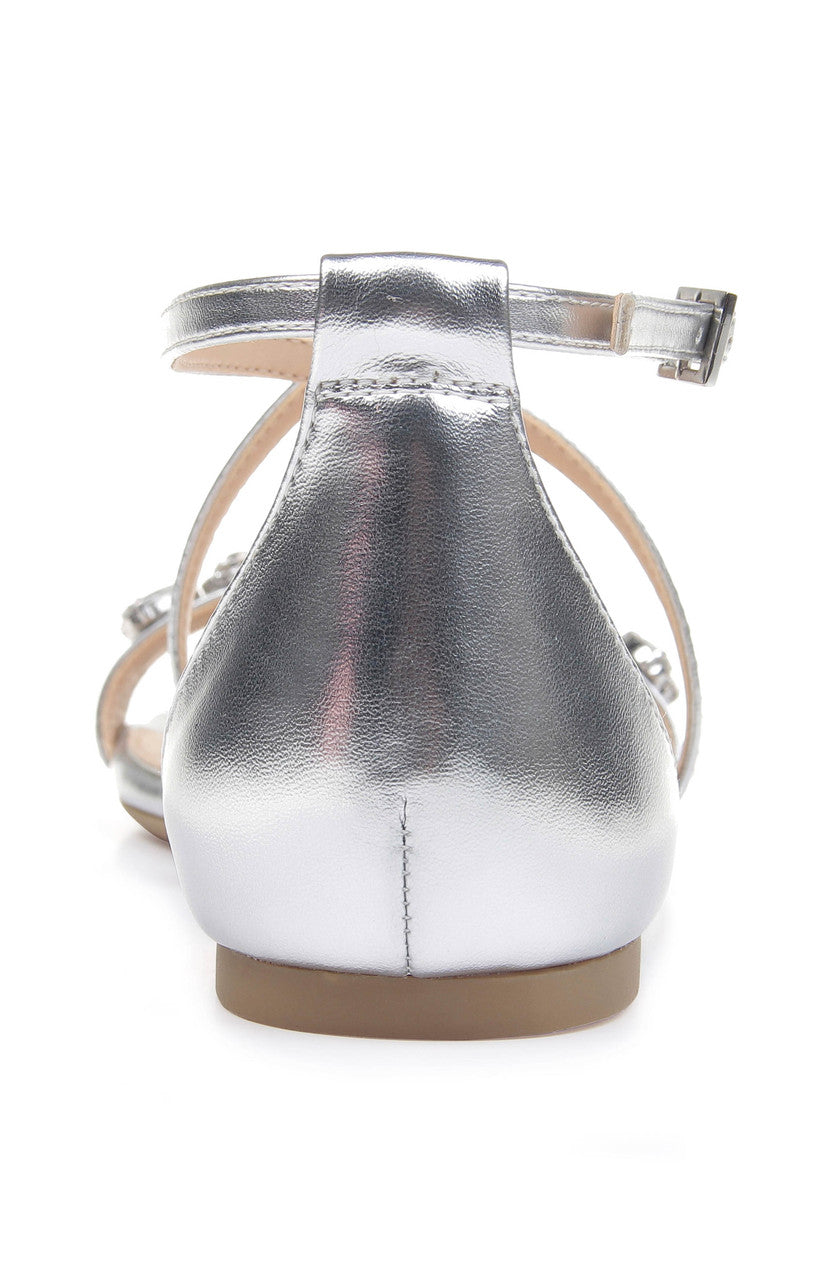 Silver | Tessy Satin Evening Sandal