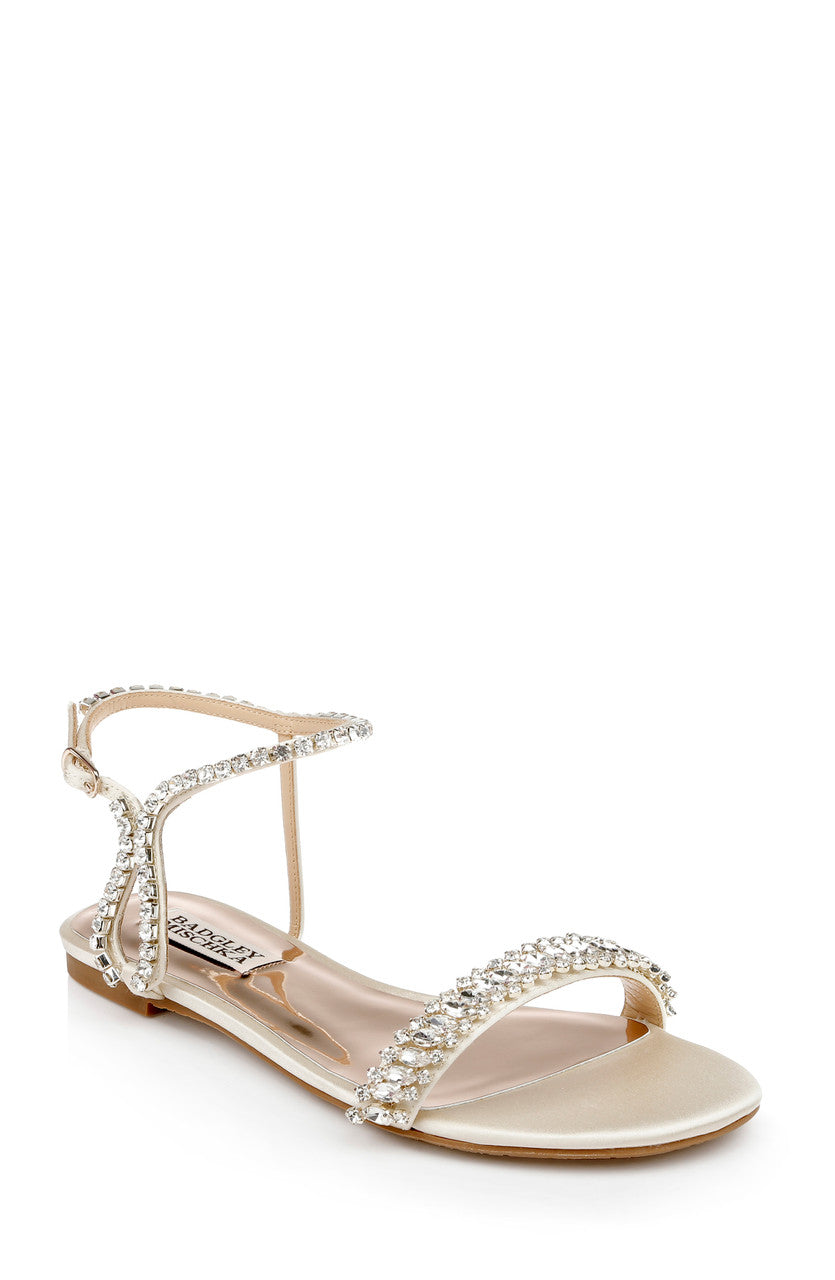 Ivory | Thora Jeweled Flat Sandal