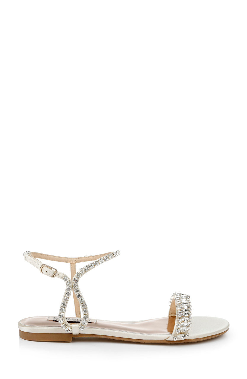 Ivory | Thora Jeweled Flat Sandal