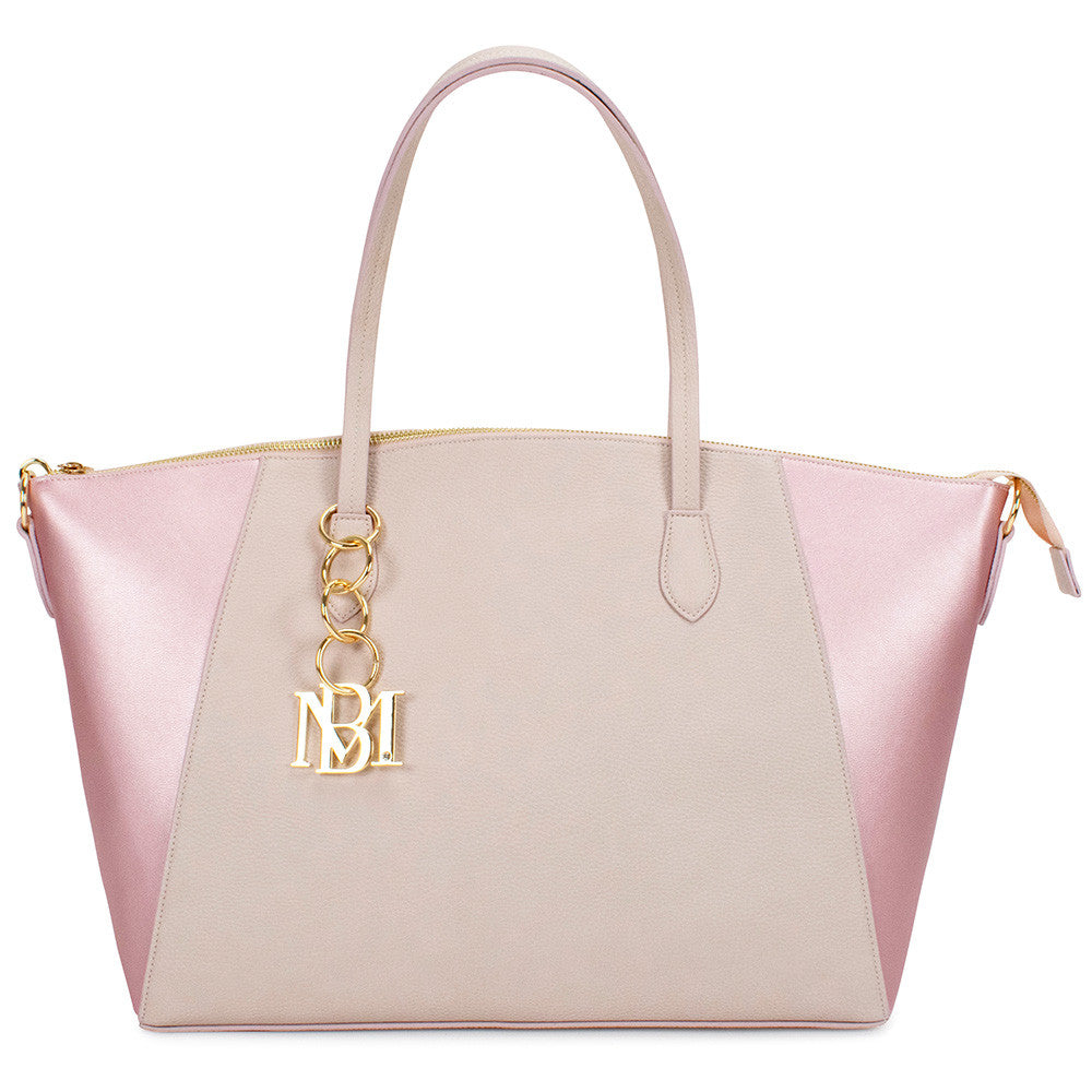 Pink | Caroline Vegan Leather Tote Weekender Travel Bag Front