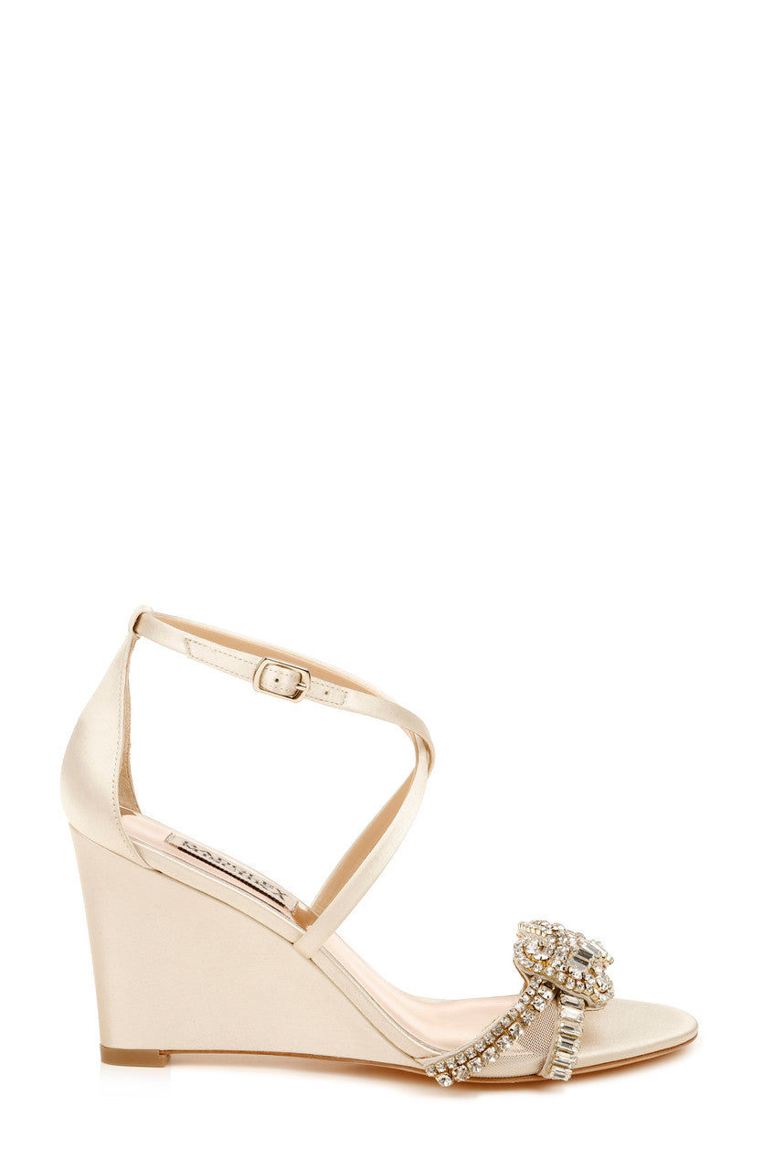 Ivory | Zabrina Embellished Strappy Wedge
