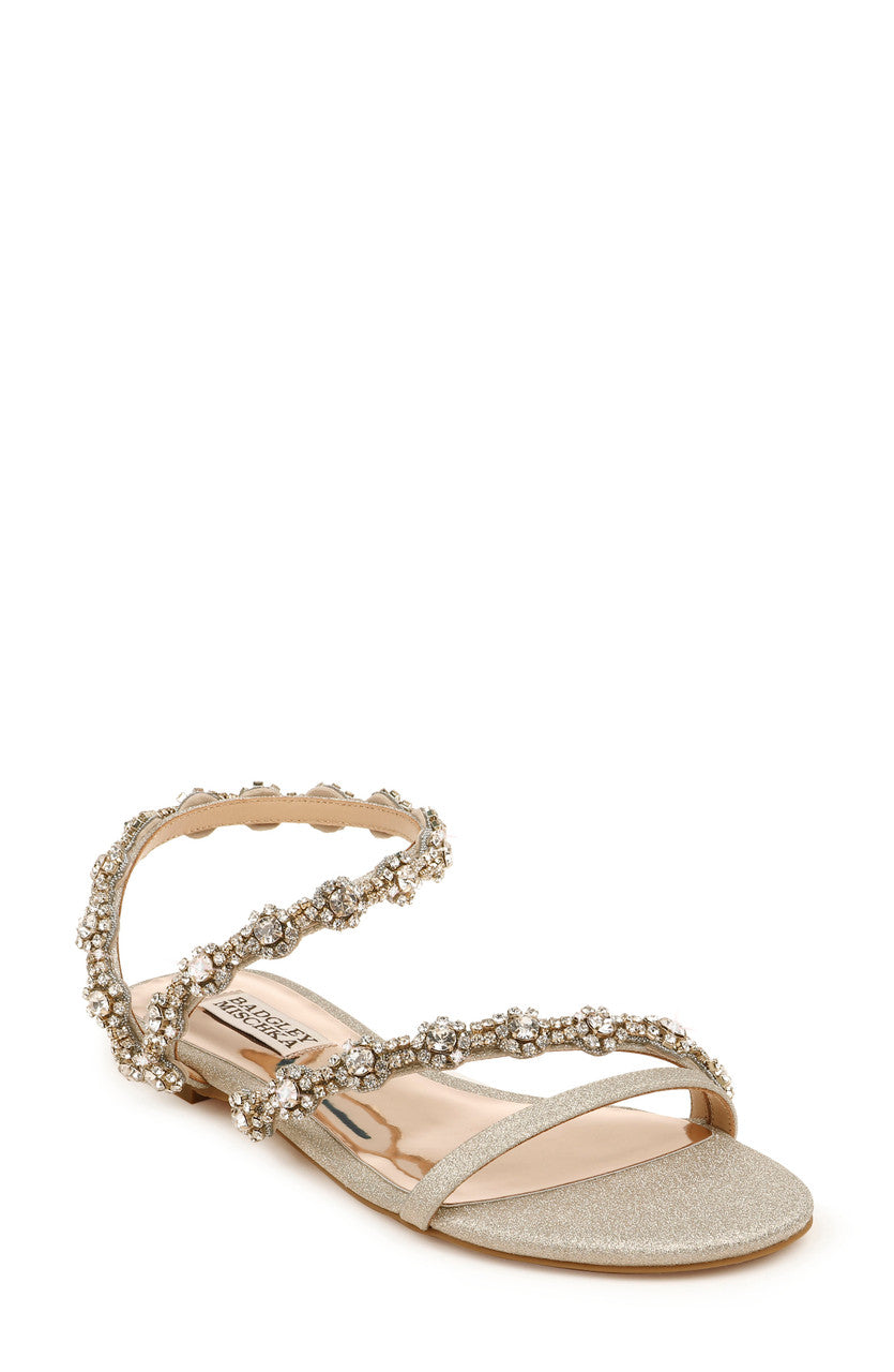 Platino Glitter | Zia Crystal Embellished Sandal