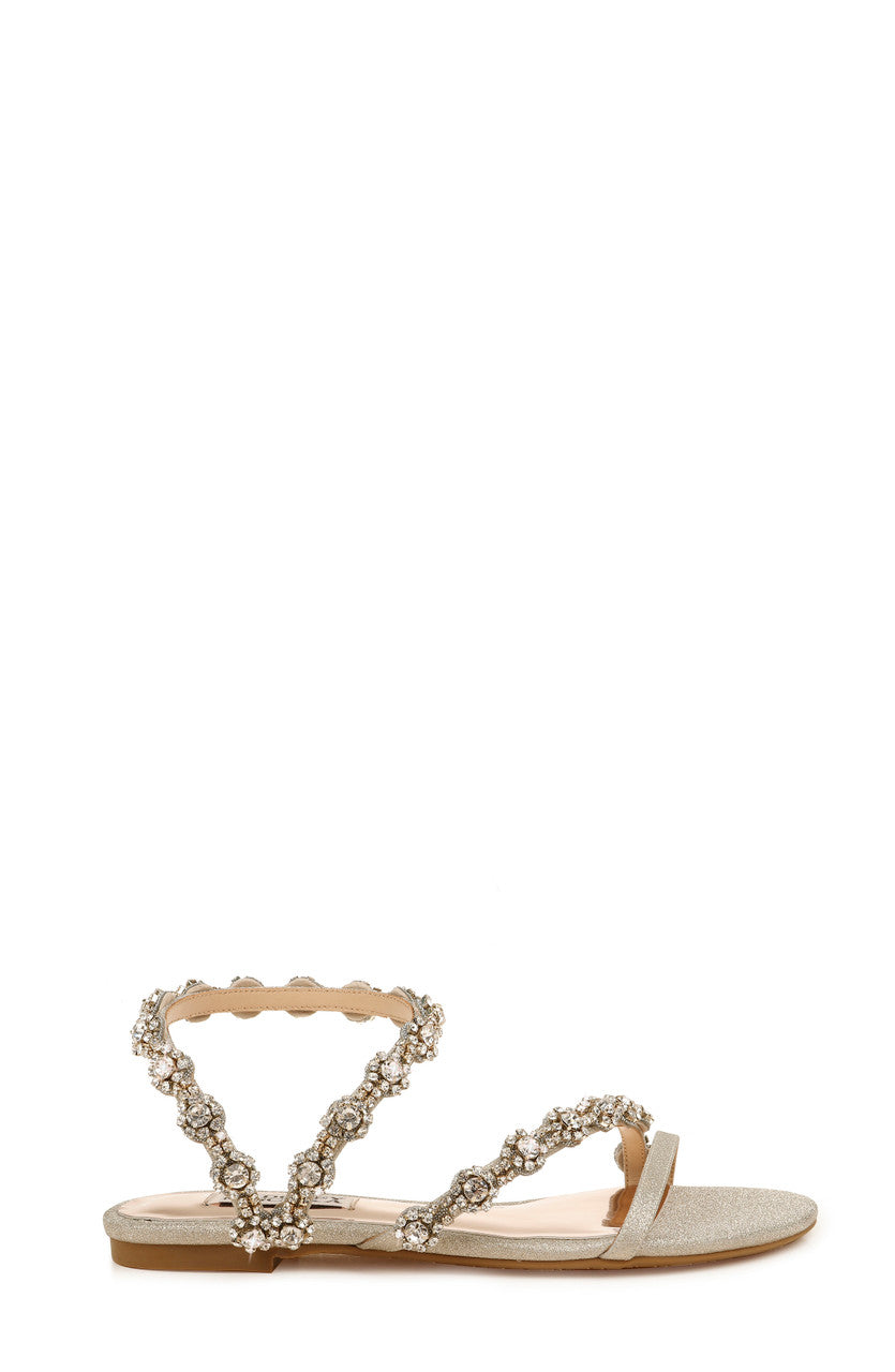 Platino Glitter | Zia Crystal Embellished Sandal