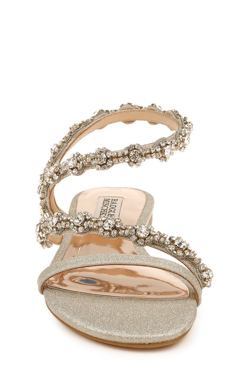 Platino Glitter | Zia Crystal Embellished Sandal