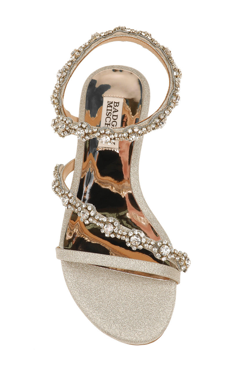 Platino Glitter | Zia Crystal Embellished Sandal