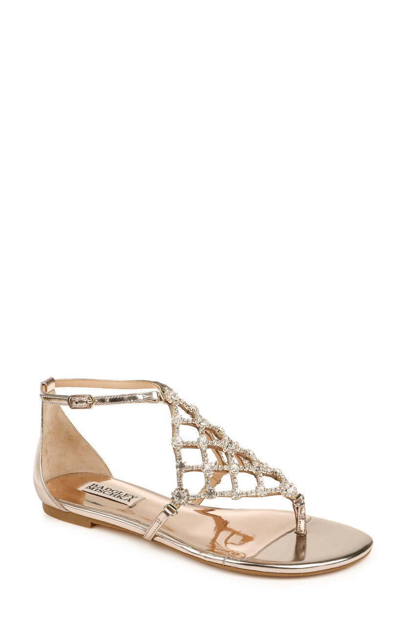 Champagne | Zoanne Embellished Ankle Strap Sandal