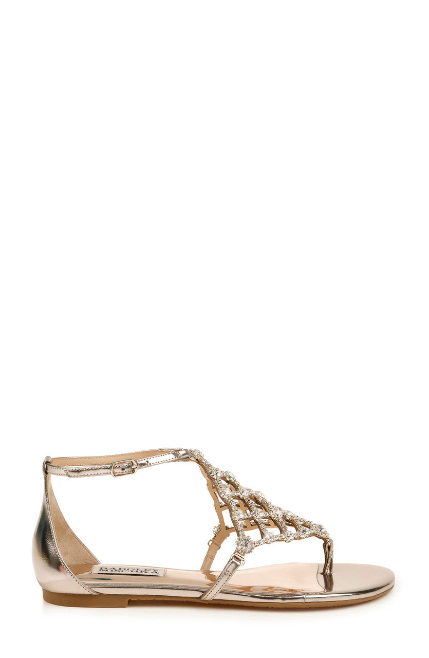 Champagne | Zoanne Embellished Ankle Strap Sandal