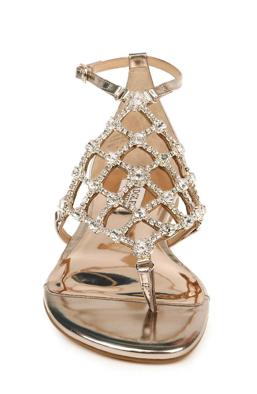 Champagne | Zoanne Embellished Ankle Strap Sandal